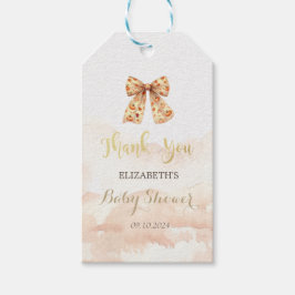 Etiqueta Para Presente Cute Fall Pumpkins Bow Baby Shower
