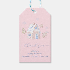 Etiqueta Para Presente Cute Girl Gingerbread Village Baby Shower 