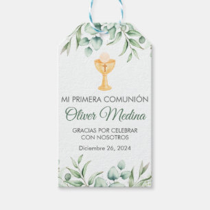 Etiqueta Para Presente Cute Green deixa a primeira comunhão espanhola