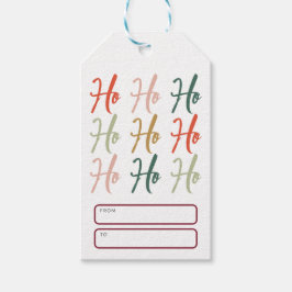 Etiqueta Para Presente Cute Ho Ho Ho Brush Calligraphy Christmas
