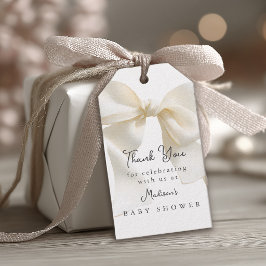 Etiqueta Para Presente Cute Ivory Coquette Bow Baby Shower