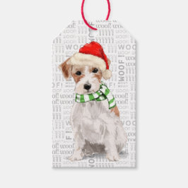 Etiqueta Para Presente Cute Jack Russell Terrier Fleas Navidog Natal
