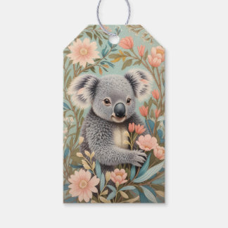 Etiqueta Para Presente Cute Koala Elegant Pastel Floral
