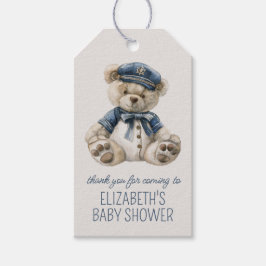 Etiqueta Para Presente Cute Nautical Blue Baby Bear Baby Shower
