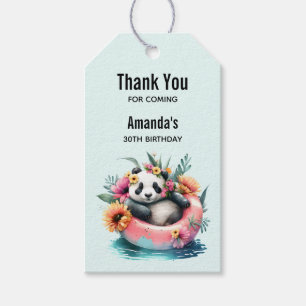 Etiqueta Para Presente Cute Panda Chilta em um Obrigado de eventos no int