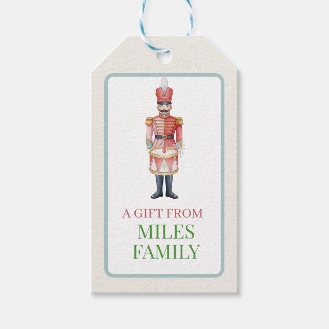 Etiqueta Para Presente Cute Pastel Nutcracker Christmas  Ornament  (Frente)