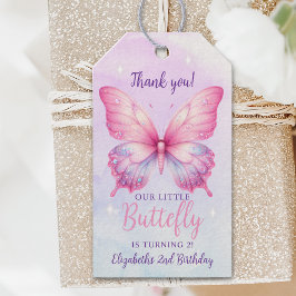 Etiqueta Para Presente Cute Pink Butterfly Birthday Girl Party