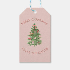 Etiqueta Para Presente Cute Pink Girly Christmas Tree Gift Stickers