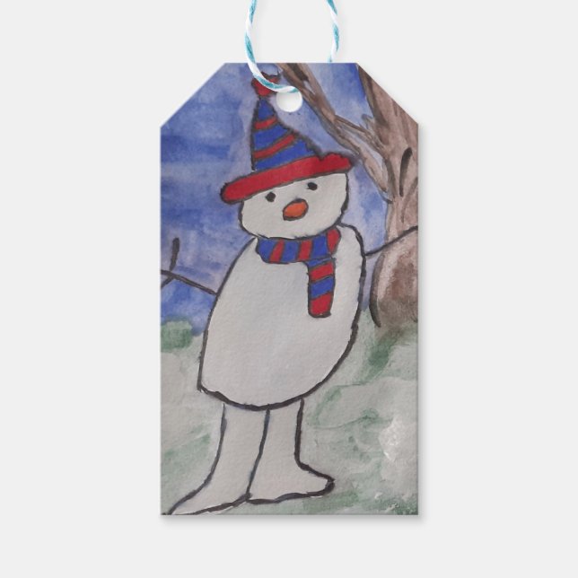 Etiqueta Para Presente Cute Snowman (Frente)