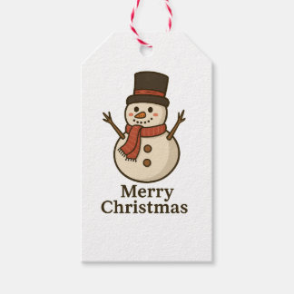 Etiqueta Para Presente Cute Snowman Christmas Gift Tag - Front & Design
