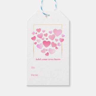 Etiqueta Para Presente Cute Style Pink Hearts Romantic Valentine's Day