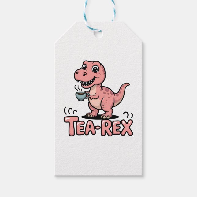 Etiqueta Para Presente Cute Tea-Rex Dinossauro Rosa – Beba Feliz! (Frente)