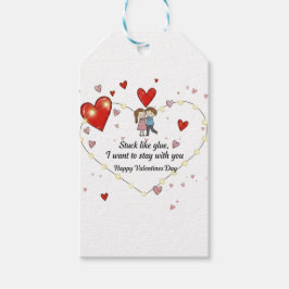 Etiqueta Para Presente Cute Valentine's day couple hearts custom