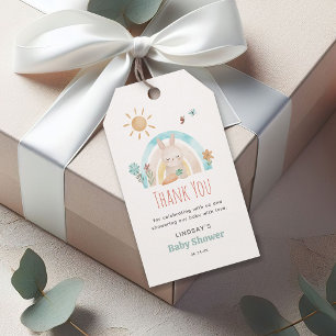 Etiqueta Para Presente Cute Watercolor Bunny Baby Shower Agradecimento