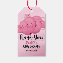 Etiqueta Para Presente Cute Watercolor Cloud Baby Girl Shower Gift Tags