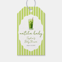 Etiqueta Para Presente Cute Wavy Matcha Baby Green Baby Shower Favor