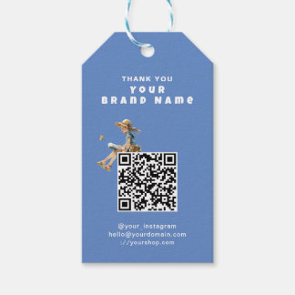 Etiqueta Para Presente Cute Whimsical Girl QR Code Kids Label