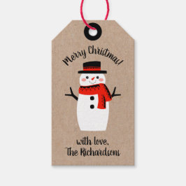 Etiqueta Para Presente Cute Whimsical Snowman