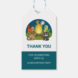 Etiqueta Para Presente Cute Wild Animals Jungle Camping Birthday Party