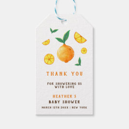 Etiqueta Para Presente Cuz Watercor Citrus Orange Chá de fraldas Obrigado