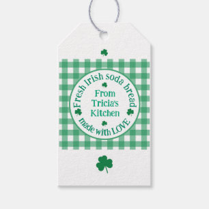 Etiqueta Para Presente Da cozinha NAME com Amor Verde Irlandês Xadrez