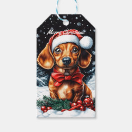 Etiqueta Para Presente Dachshund Christmas