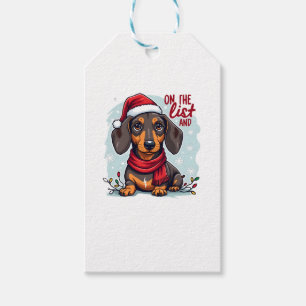 Etiqueta Para Presente Dachshund Papai Noel Na Lista Travessa Dachshund C