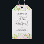 Etiqueta Para Presente Dacil Watercolor Floral Bat Mitzvah Obrigado<br><div class="desc">Um elegante e feminino obrigado de Bat Mitzvah floral,  você tem uma etiqueta de presente com flores pastel de aquarela e uma escrita caprichosa. Este convite é o sotaque perfeito para bolsas de favor.</div>