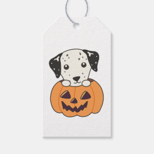 Etiqueta Para Presente Dalmaciano Em Pumpkin Cães Doce Feliz Dia das Brux