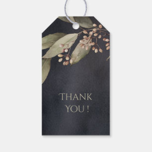 Etiqueta Para Presente Dama de casal rústico com vegetação botânica escur