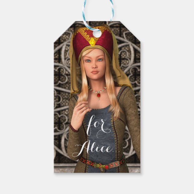 Etiqueta Para Presente Dama Medieval (Frente)