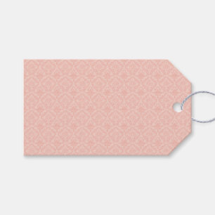 Etiqueta Para Presente Damasco Rosa Elegante Floral Chic