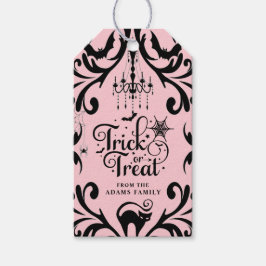 Etiqueta Para Presente Damask Glam Trick ou Treine Halloween