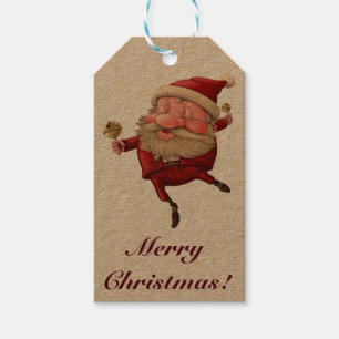 Etiqueta Para Presente Dança dos sinos de Natal de Papai Noel