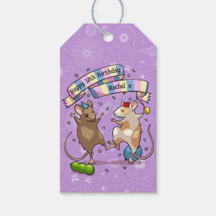 Etiqueta Para Presente Dançando Nome e Idade Feliz Festa de Aniversário