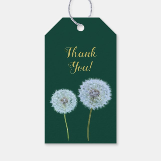 Etiqueta Para Presente Dandelions, Dandelion Relava Texto Personalizado V (Frente)