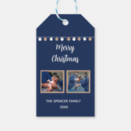 Etiqueta Para Presente Dark Blue Christmas Beige Baby Birth
