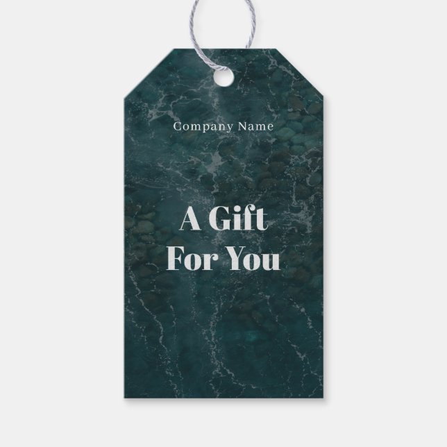 Etiqueta Para Presente Dark teal ocean themed (Frente)