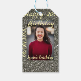 Etiqueta Para Presente Data de adição do 20 de do Silverglitter