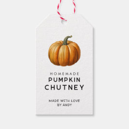 Etiqueta para presente de chutney de abóbora com a