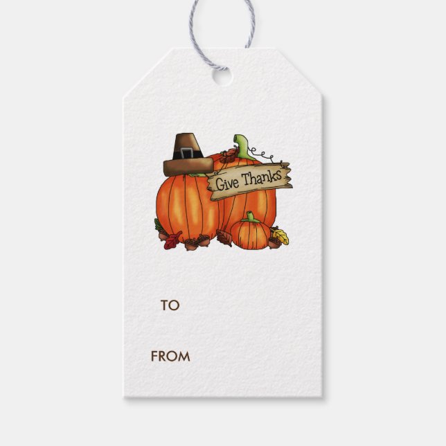 Etiqueta Para Presente Dê Obrigados Pumpkin (Frente)