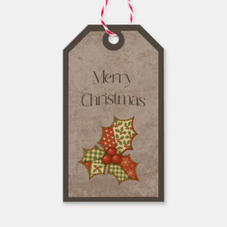 Etiqueta para Presente de Patchwork Holly em Cores