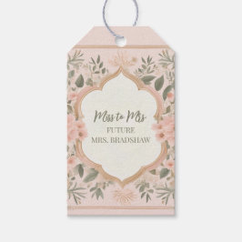 Etiqueta Para Presente De Senhorita para Senhora Floral Personalizado
