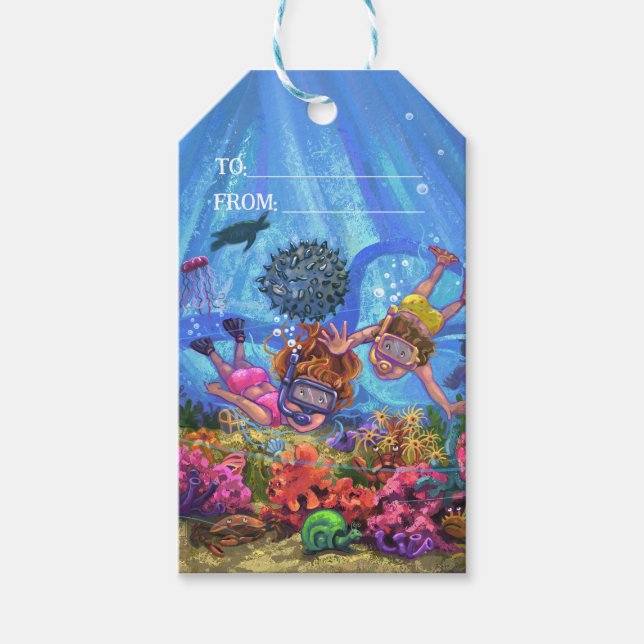Etiqueta Para Presente Debaixo do Mar (Frente)