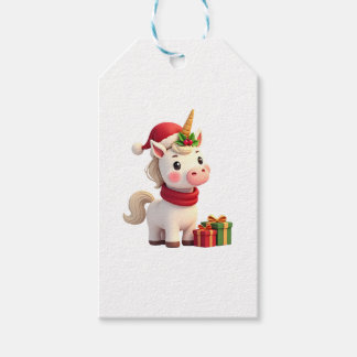 Etiqueta Para Presente Decoração de Natal Unicórnio Camiseta de Natal de 