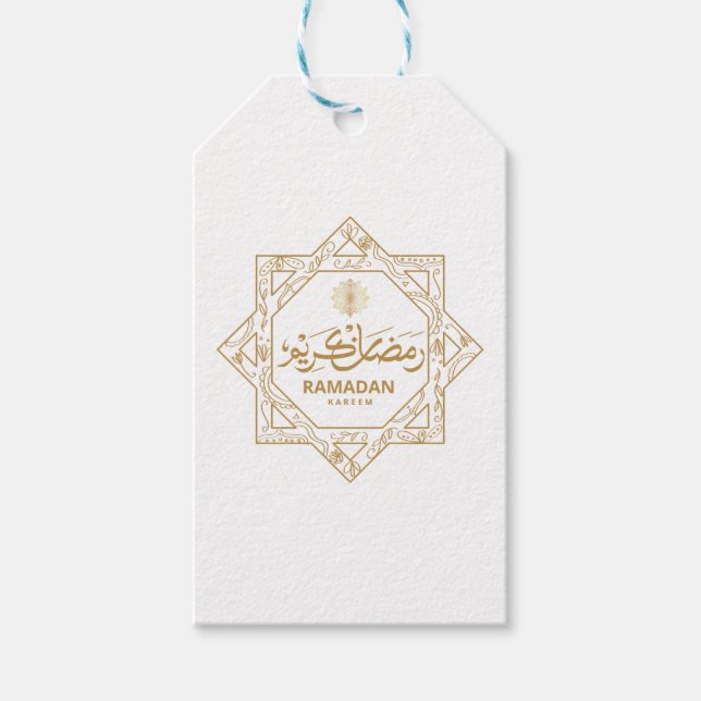Etiqueta Para Presente Decoração Islâmica Ramadan Kareem (Frente)