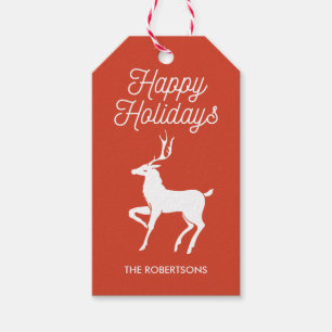 Etiqueta Para Presente Deer Personalizado de Feriado
