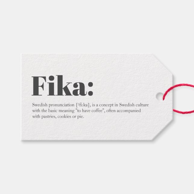 Etiqueta Para Presente Definição de FIKA sueca (Frente (horizontal))