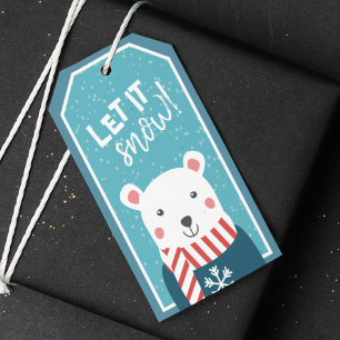 Etiqueta Para Presente Deixais lhe para nevar com Natal do inverno do