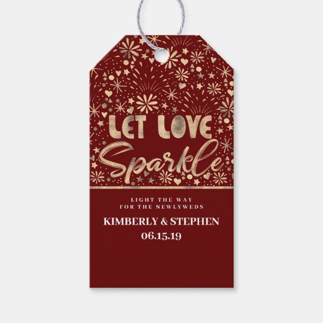 Etiqueta Para Presente Deixar o Sparkle do Amor Desligar (Frente)